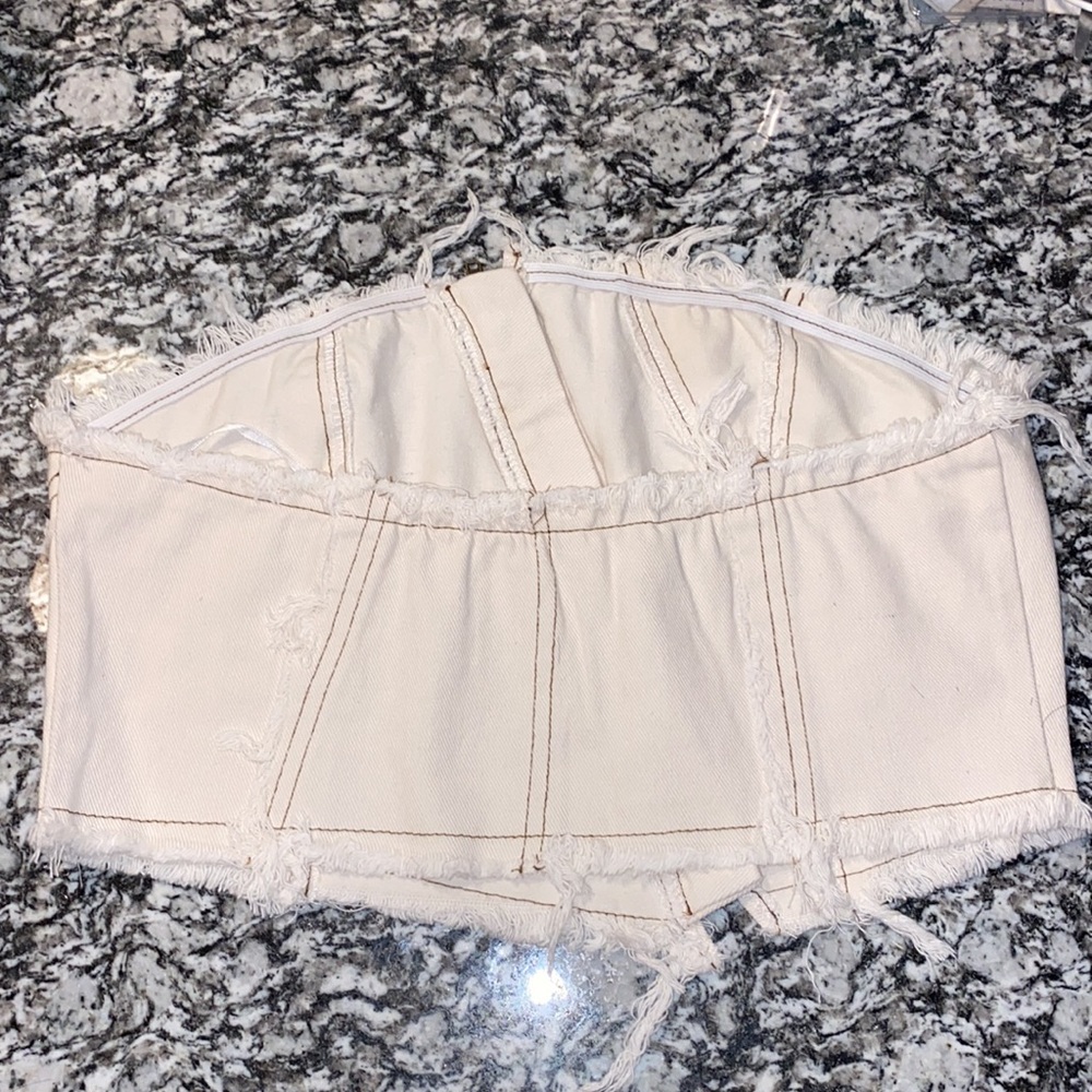 White Denim Tube Top (Shein) - Picture 2 of 3